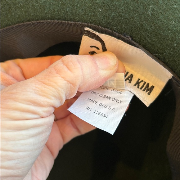 Eugenia Kim Fedora 100% Wool Green Peacock Hat Size Medium - Picture 7 of 7